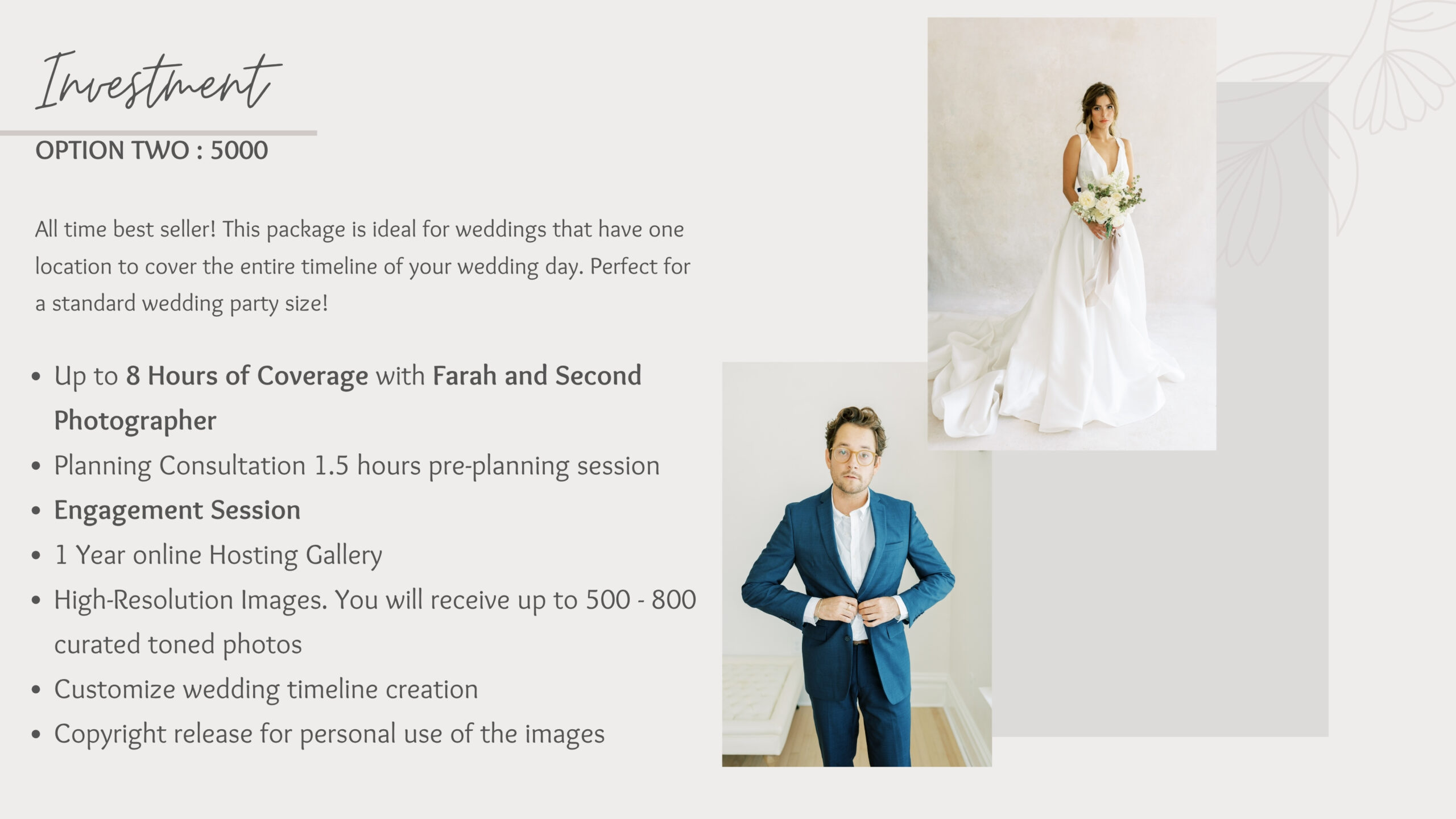 wedding pricing guide 